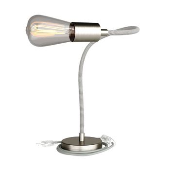 Lámpara de mesa articulada de luz difusa de color titanio satinado
