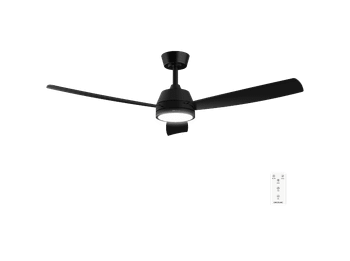 Ventilador de techo - Cecotec EnergySilence Aero 452 QuickSnap Black, 3 aspas, Luz LED, niveles, 30W, 6 velocidades, Mando, Temporizador, Negro