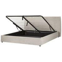 cama con almacenaje de terciopelo gris pardo 180 x 200 cm otomana cabecero lavaur