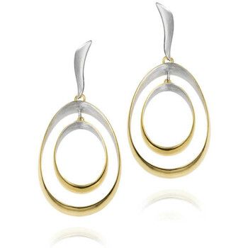 Jorge Revilla Pendientes Pendientes dobles de plata con baño de oro 18k para mujer