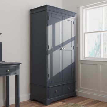 Aubrey Midnight Grey 2 Door Wardrobe