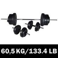 juego de barras  2 mancuernas 605kg vidaxl