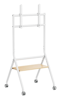 AISENS Soporte de suelo eco con rueda 1 bandeja para pantalla interactiva TV 80kg de 37 86 Blanco Madera