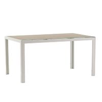 mesa rectangular 150x90 cm de aluminio y tapa de vidrio granito