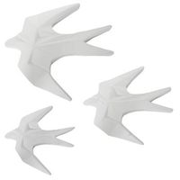 set 3 figuras golondrinas blanco mate