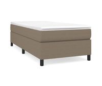 estructura de cama box spring tela gris taupe 90x190 cm