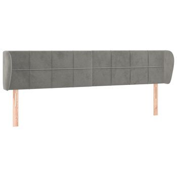 Cabecero De Terciopelo Gris Claro 203x23x78/88 Cm Vidaxl