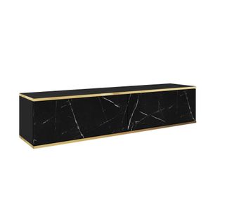 Mueble para TV efecto madera Negro y Dorado
