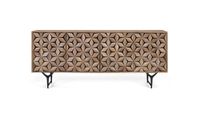 aparador artesanal de 4 puertas en madera de mango 177 cm