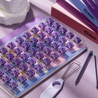 akko-interruptores starlit de fabrica 5 pines 45gf interruptor pom lineal de bajo funcionamiento compatible con teclado mecanico mx 45 piezas