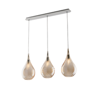 pluvia riel de hierro con cristal pyrex ambar 3 luces l75 x 10 bl264-bin3-am