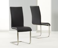 malaga black faux leather dining chairs