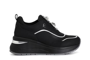 zapatillas sin cordones para correr con accesorio joya. black 40