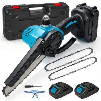 Mini Motosierra DWiusty de 6 Pulgadas, Sierra Eléctrica Portátil de Mano, Batería de 21V Recargable, Herramienta para Cortar Ramas de Árboles, Poda de Jardín y Trabajos en Madera