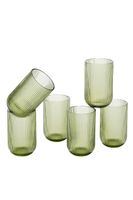 vaso de trago largo merlot verde claro  h13xb8xl8cm