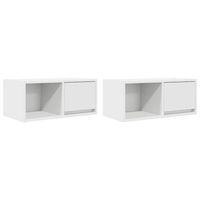muebles de tv - mesas de tv 2 uds blanco 60x31x255 cm madera de ingenieria
