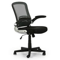 sillon de oficina elevable y reclinable respaldo de rejilla negro
