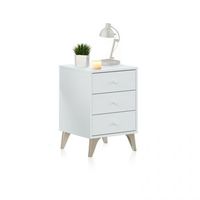 mesita de noche de 3 cajones 40x335 cm iconic blanco artik blanco mate 40 x 56 x 335 cm