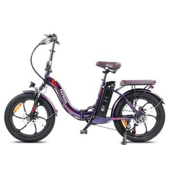 Bicicleta Eléctrica De Neumáticos Anchos Fafrees F20 Pro, Plegable, Batería Extraíble De 36 V Y 20 Ah, Morado Rosado