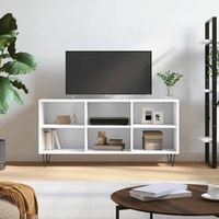 mueble tv  mueble de salon  armario tv madera de ingenieria blanco 1035x30x50 cm cfw777730