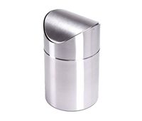cubo de basura msv con capacidad de 15 litros de acero inoxidable con tapa 12 x 17 cm