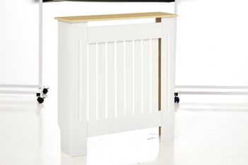 HOMCOM Cubre Radiador 78x19x83 cm Cubierta de MDF con Dispositivo Antivuelco Diseño Moderno para Sala de Estar Dormitorio Blanco   Aosom España