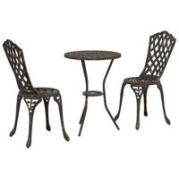 juego bistro de jardin 3 piezas  mueble de jardin bronce aluminio