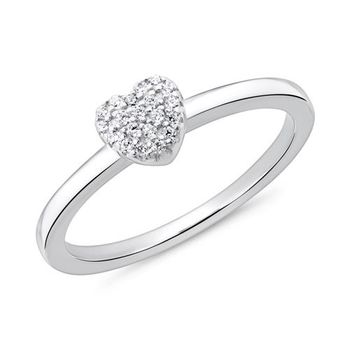 Anillo corazón para mujer de plata 925 con circonita cúbica