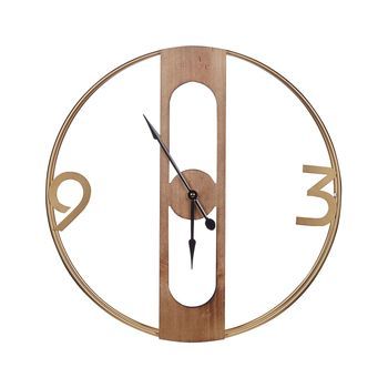 Reloj De Pared Mdf Marrón Ø 50 Cm Efecto Madera Interiores Rústicos Cocina Dormitorio Salón Mulhouse