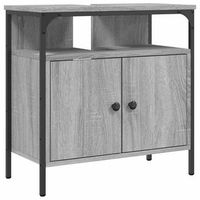 armario lavabo bano  mueble bano madera ingenieria gris sonoma 60x30x60 cm