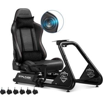Cockpit de simulación GTPLAYER Sim Racing con altavoces y soporte para volante y pedales