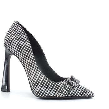Divine Follie Zapatos de tacón Dècolletè Pied De Poule Catena Bianco Nero 521 para mujer