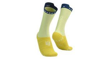 Calcetines de ciclismo compressport pro racing v4 0 amarillo verde azul