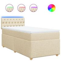 cama tapizada 200x90x1005 cm tejido - crema