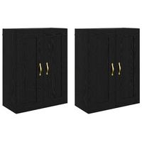 mueble de pared 2 pcs roble negro 695 x 34 x 90 cm vidaxl