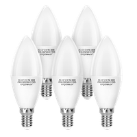aigostar bombilla vela led e14 9w equivalente a 52w 675 lumenesblanco calido 3000kc37no regulable - 5unidades