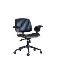 silla de oficina ergonomica negra silla ejecutiva regulable en altura con ruedas cuero autentico y base de metal