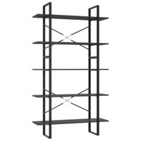 estanteria 5 niveles madera ingenieria gris 100x30x175 cm
