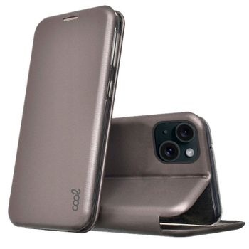 Cool Flip Cover Elegance Funda Plata para iPhone 15