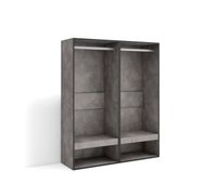 vestidor abierto ropa zapatos complementos 120x35x145cm dormitorio habitacion armario perchero estilo moderno cemento