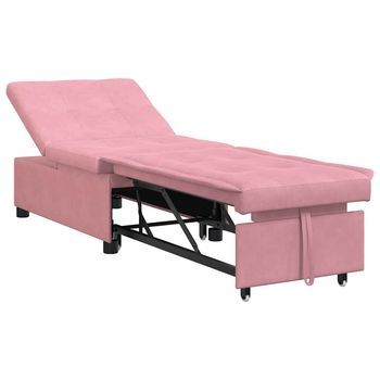 Sofá Cama Rosa 194 X 67 X 82 Cm Terciopelo Vidaxl