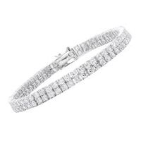 pulsera moderna piedras de circonita plateadas 22g
