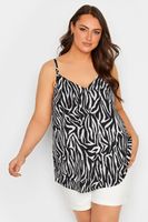yours top de tirantes blanco y negro estampado cebra mujer curvy y tallas grandes yours
