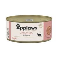 applaws en caldo 24 x 156 g latas para gatos - pack ahorro - filete de atun y salmon