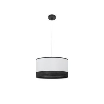 Colgante Olga 1xe27 Negro/blanco-madera Negra Regx40x40 Cm