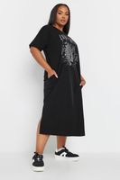 yours vestido midaxi negro de algodon lost spirit mujer curvy y tallas grandes yours