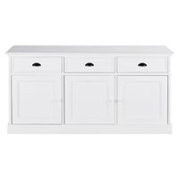 aparador de abeto y mdf blanco mate de 156 cm