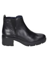 botines de piel con tacon para mujer fluchos fugaz f2109 negro 38