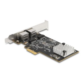 Tarjeta de Red Delock 81261 PCI Express x2 5 Gbps Dual RJ45 VLAN Low Profile