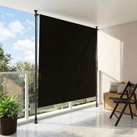 cortina enrollable - proteccion solar exterior - poliester y aluminio - negro 120x270cm
